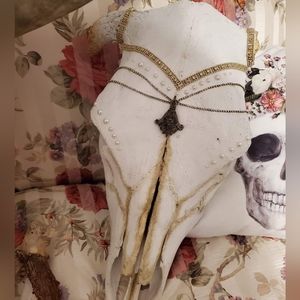 Decorated cow skull